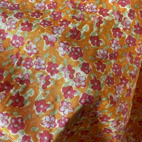 Wild Fable Sleeveless Floral Woven Bodycon Mini Dress Square Neck Cutout Orange - Picture 6 of 15